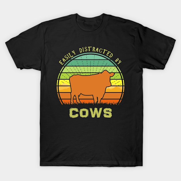 Easily Distracted By Cows T-Shirt by Nerd_art